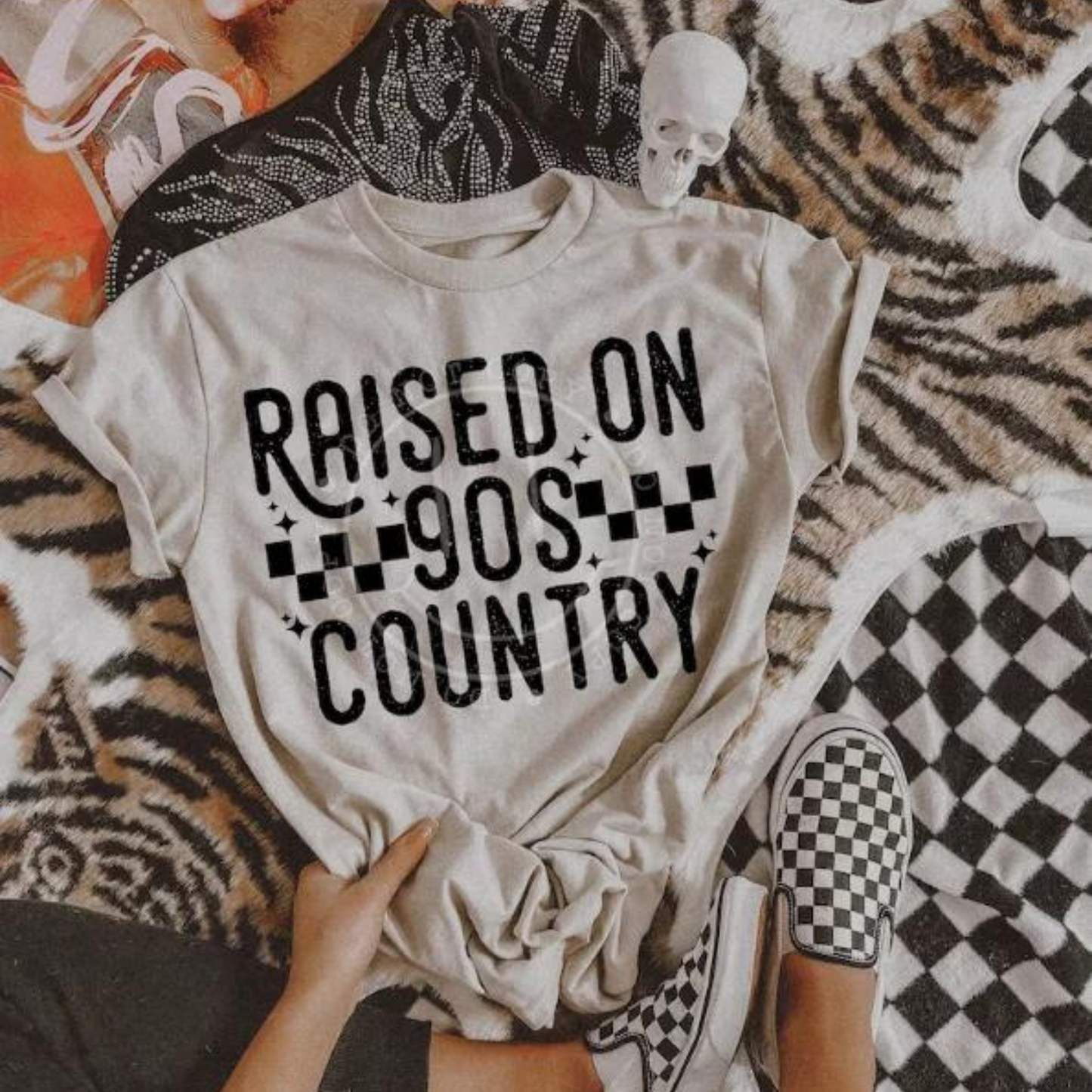 Raised on 90's Country**Single Color Screen print transfer