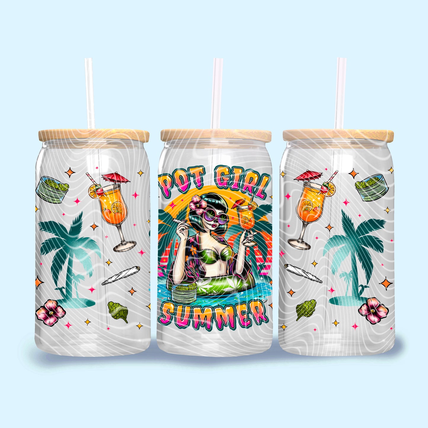 Pot girl summer**UV DTF Wrap