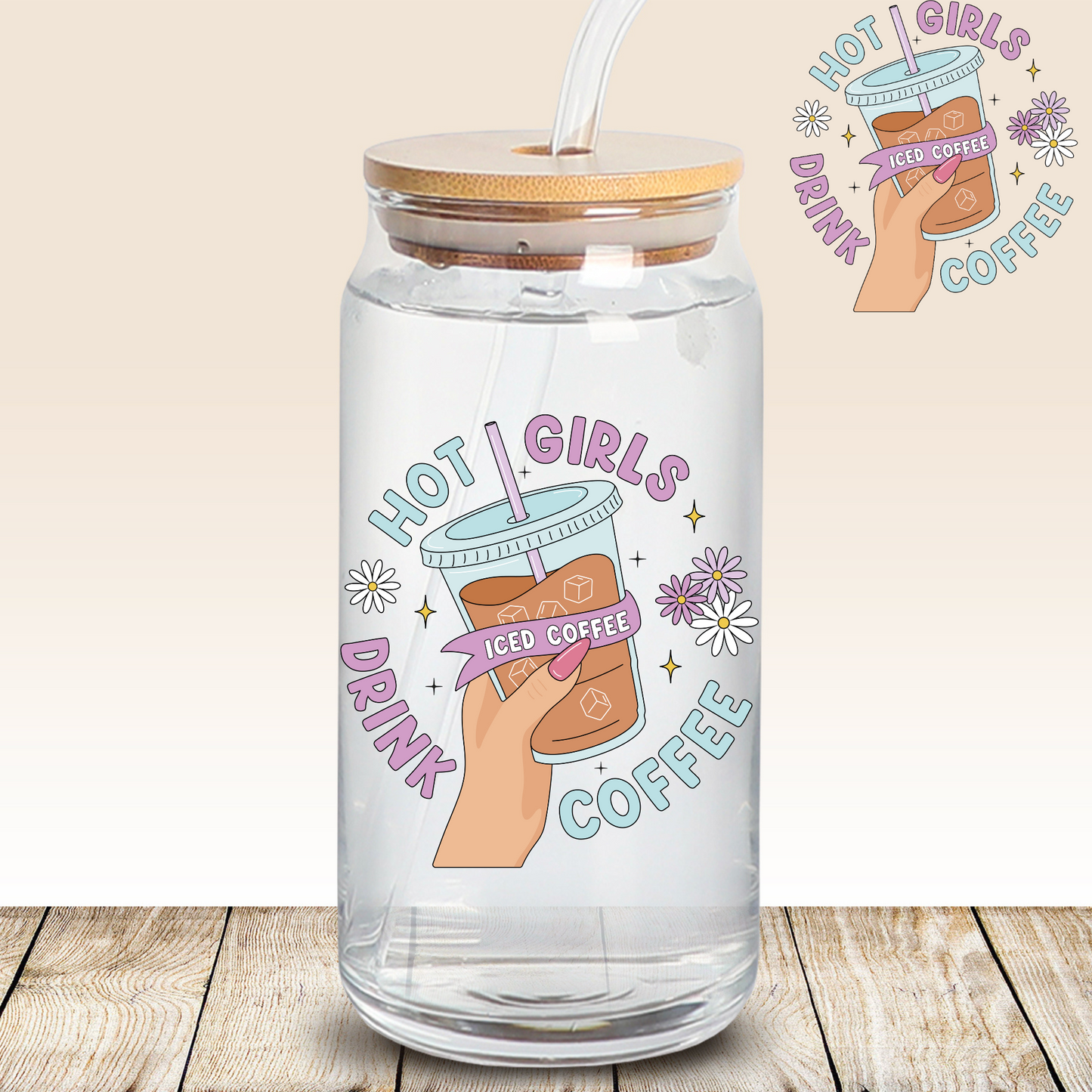 HOT GIRLS DRINK COFFEE***UV decal