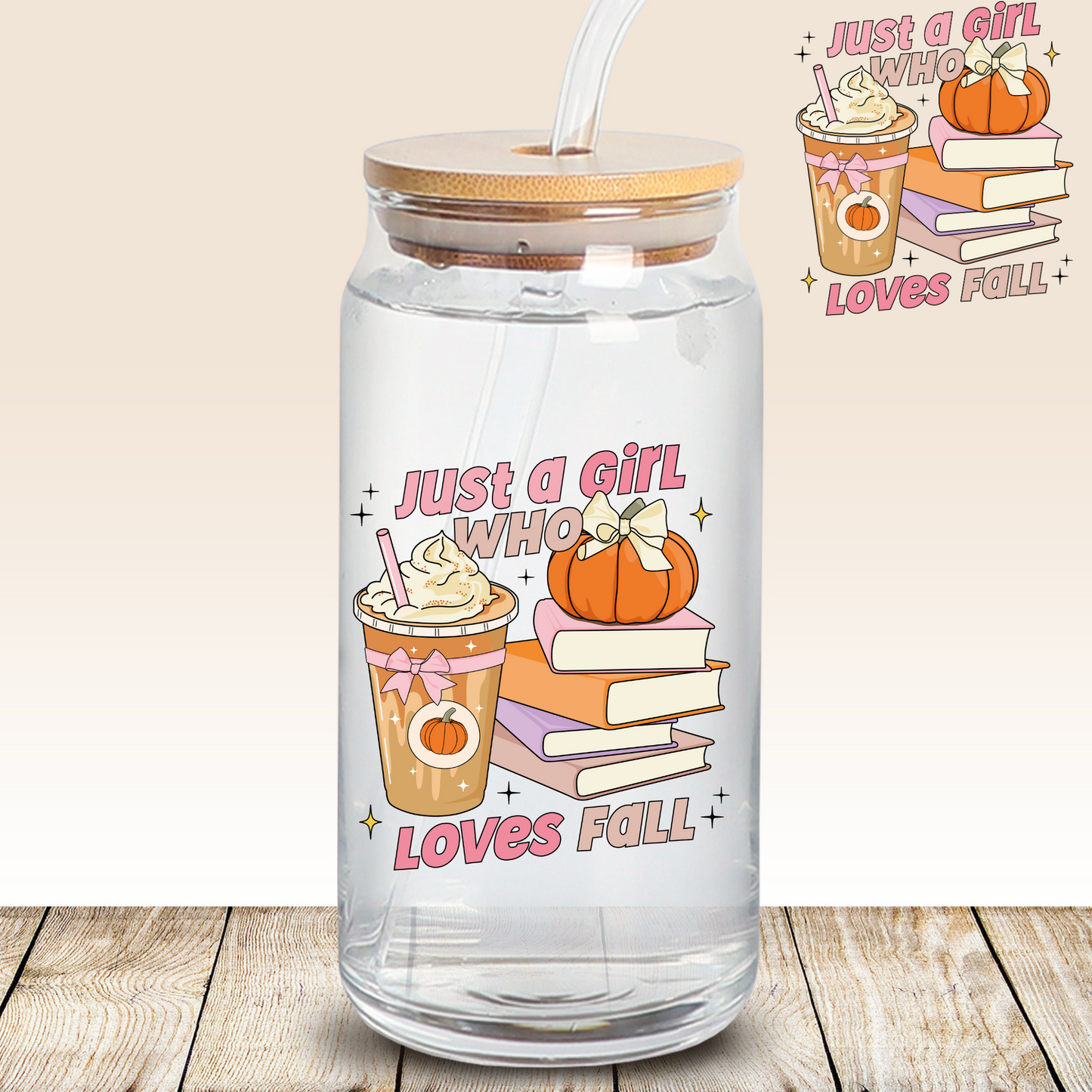 JUST A GIRL WHO LOVES FALL***UV decal