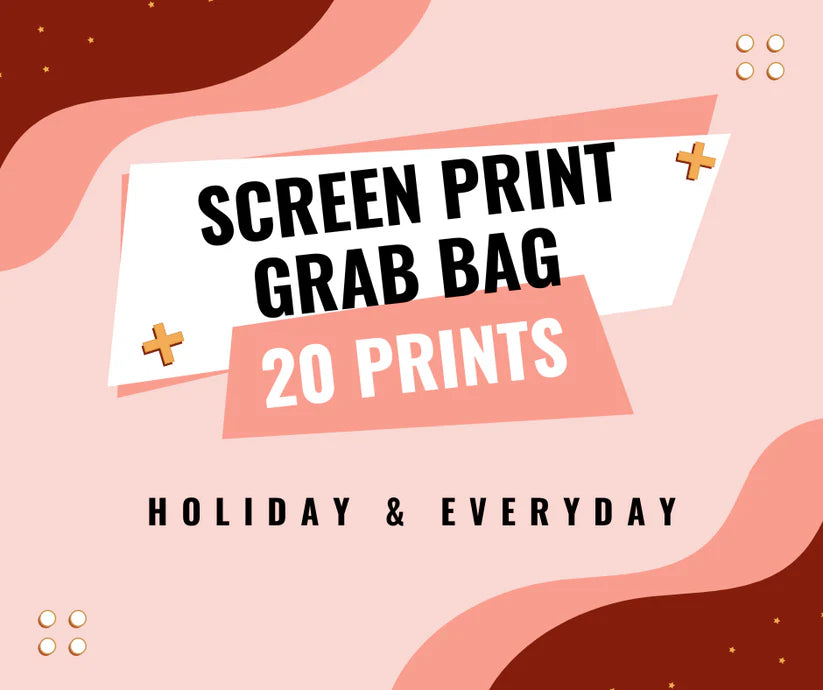 Screen print transfers grab bags (20 single color prints)**Grab bags