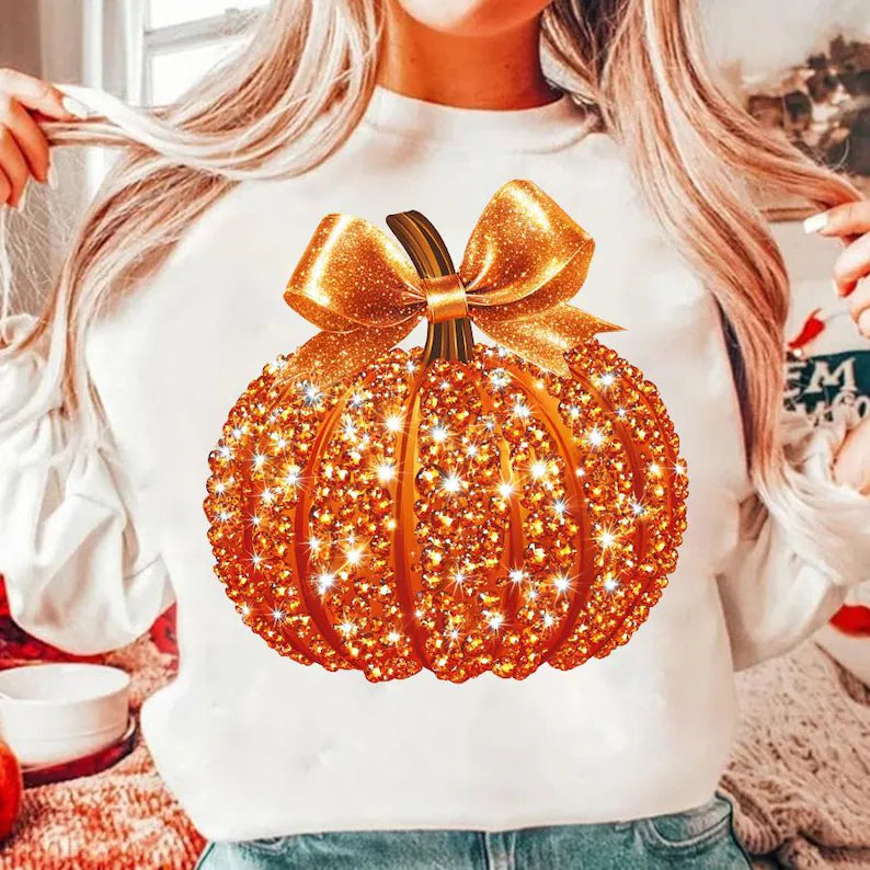 Halloween Png, Disco Pumpkin Png, Glitter pumpkin Png, Pumpkin patch png, Coquette Bow Pumpkin Png, Fall Vintage Aesthetic, Thanksgiving png