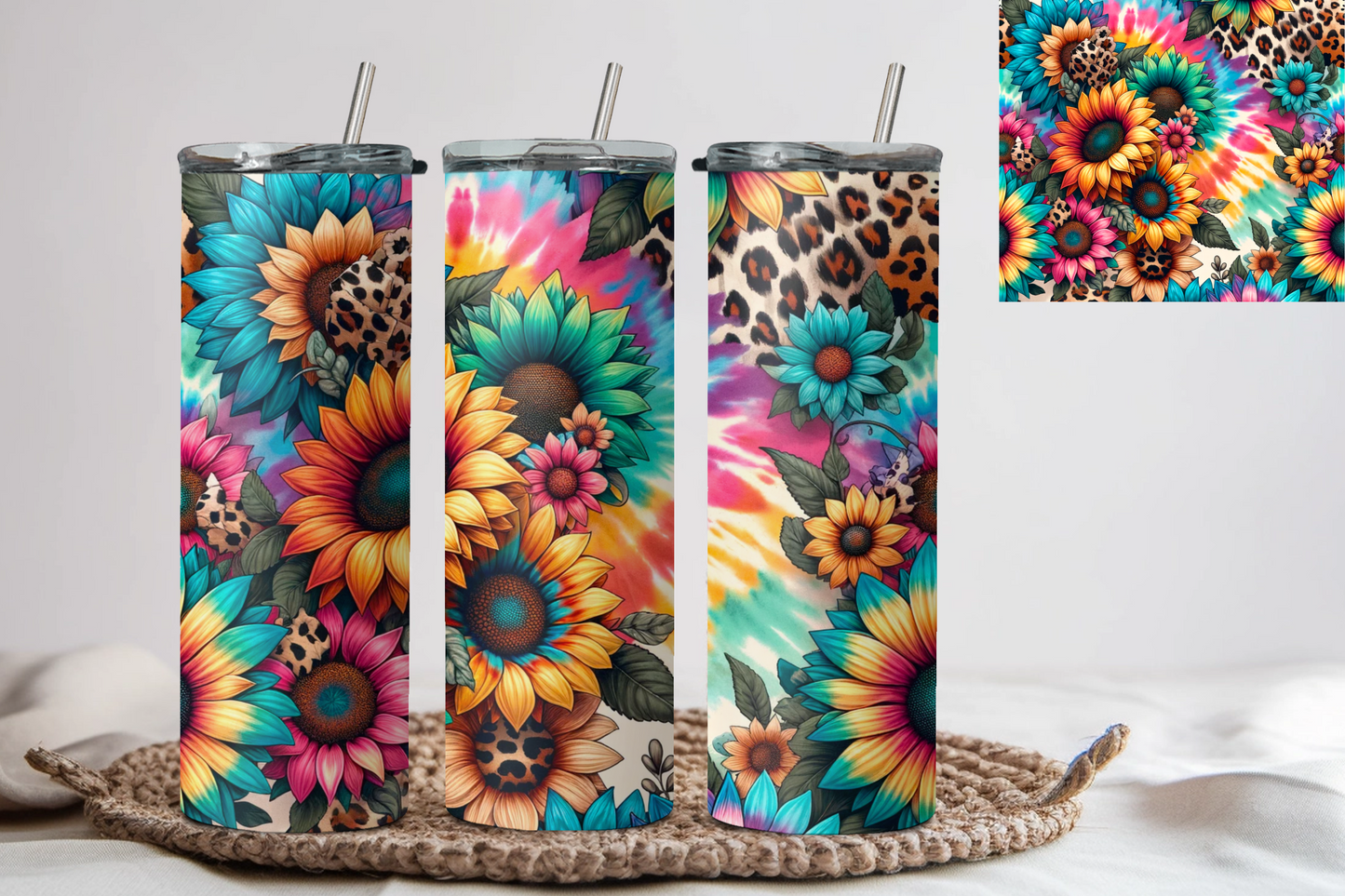 rainbow sunflower***20oz Tumbler